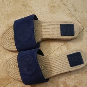 Tory Burch Deep Blue Espadrille Sandals